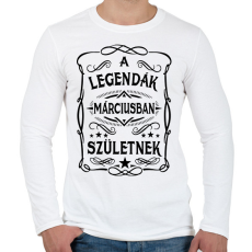 PRINTFASHION A legendák márciusban születnek - Férfi hosszú ujjú póló - Fehér