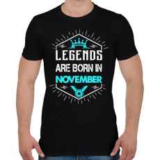 PRINTFASHION A legendák novemberben születnek - Férfi póló - Fekete