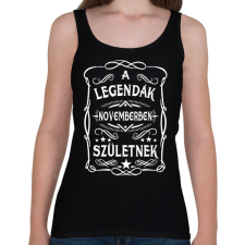 PRINTFASHION A legendák novemberben születtek - Női atléta - Fekete női trikó