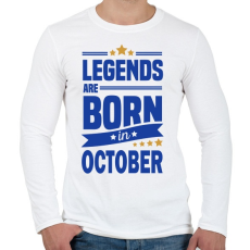 PRINTFASHION A legendák októberben születnek - Férfi hosszú ujjú póló - Fehér