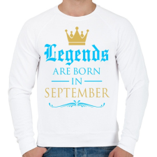 PRINTFASHION A legendák szeptemberben születnek - Férfi pulóver - Fehér férfi pulóver, kardigán