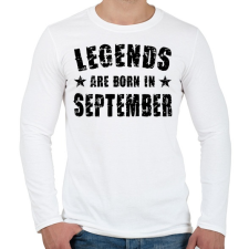 PRINTFASHION A legendák szeptemberben születtek - Férfi hosszú ujjú póló - Fehér férfi póló