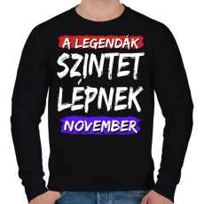 PRINTFASHION A legendák szintet lépnek-Egyedi hónappal - Férfi pulóver - Fekete