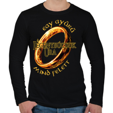 PRINTFASHION A Legénybúcsúk Ura, egy gyűrű mind felett - Férfi hosszú ujjú póló - Fekete