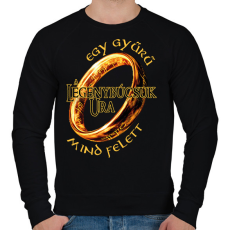 PRINTFASHION A Legénybúcsúk Ura, egy gyűrű mind felett - Férfi pulóver - Fekete
