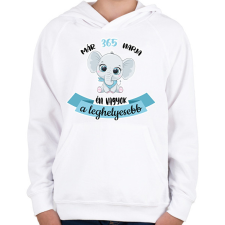 PRINTFASHION A leghelyesebb - "x" napja - Gyerek kapucnis pulóver - Fehér gyerek pulóver, kardigán