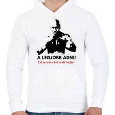 PRINTFASHION A legjobb adni - Férfi kapucnis pulóver - Fehér férfi pulóver, kardigán