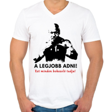 PRINTFASHION A legjobb adni - Férfi V-nyakú póló - Fehér férfi póló