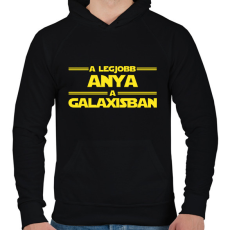 PRINTFASHION A legjobb anya a galaxisban - Férfi kapucnis pulóver - Fekete