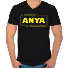 PRINTFASHION A legjobb anya a galaxisban - Férfi V-nyakú póló - Fekete férfi póló