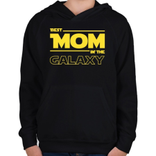 PRINTFASHION A legjobb anya a Galaxisban - Gyerek kapucnis pulóver - Fekete gyerek pulóver, kardigán