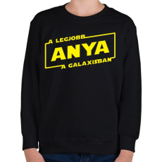 PRINTFASHION A legjobb anya a galaxisban - Gyerek pulóver - Fekete