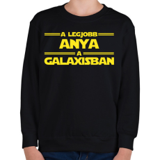 PRINTFASHION A legjobb anya a galaxisban - Gyerek pulóver - Fekete