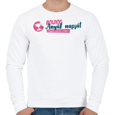 PRINTFASHION A legjobb anya a világon - Férfi pulóver - Fehér