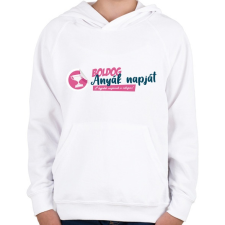 PRINTFASHION A legjobb anya a világon - Gyerek kapucnis pulóver - Fehér gyerek pulóver, kardigán