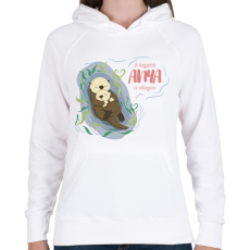 PRINTFASHION A legjobb anya a világon - Vidrás - Női kapucnis pulóver - Fehér
