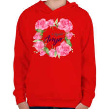 PRINTFASHION A legjobb Anya - Gyerek kapucnis pulóver - Piros gyerek pulóver, kardigán