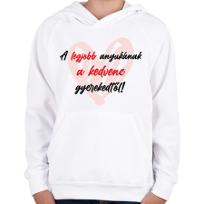 PRINTFASHION A legjobb anyukának a kedvenc gyerekedtől - Gyerek kapucnis pulóver - Fehér gyerek pulóver, kardigán