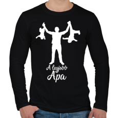 PRINTFASHION A legjobb apa - Férfi hosszú ujjú póló - Fekete