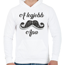 PRINTFASHION A legjobb apa - Férfi kapucnis pulóver - Fehér férfi pulóver, kardigán