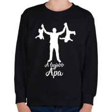 PRINTFASHION A legjobb apa - Gyerek pulóver - Fekete