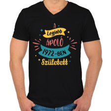 PRINTFASHION A legjobb ápoló - Évszámmal - Férfi V-nyakú póló - Fekete férfi póló