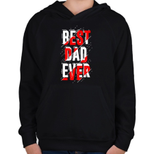 PRINTFASHION A legjobb apuka - Gyerek kapucnis pulóver - Fekete gyerek pulóver, kardigán