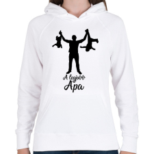 PRINTFASHION A legjobb apuka - Női kapucnis pulóver - Fehér női pulóver, kardigán