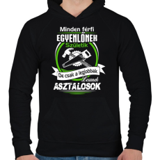 PRINTFASHION A legjobb asztalos - Férfi kapucnis pulóver - Fekete