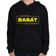 PRINTFASHION A legjobb barát a galaxisban - Gyerek kapucnis pulóver - Fekete