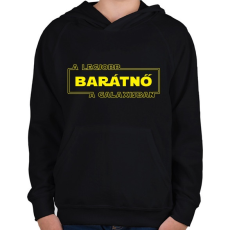PRINTFASHION A legjobb barátnő a galaxisban - Gyerek kapucnis pulóver - Fekete