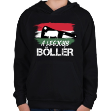 PRINTFASHION A legjobb böllér - Gyerek kapucnis pulóver - Fekete gyerek pulóver, kardigán