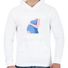 PRINTFASHION A legjobb dolog - Férfi kapucnis pulóver - Fehér férfi pulóver, kardigán