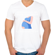 PRINTFASHION A legjobb dolog - Férfi V-nyakú póló - Fehér