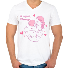 PRINTFASHION A legjobb édesanya - Férfi V-nyakú póló - Fehér