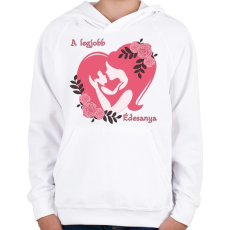 PRINTFASHION A legjobb édesanya - Gyerek kapucnis pulóver - Fehér