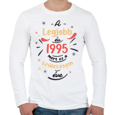 PRINTFASHION A legjobb év - Évszámmal - Férfi hosszú ujjú póló - Fehér