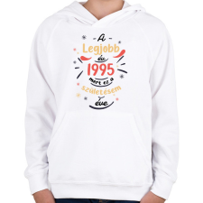 PRINTFASHION A legjobb év - Évszámmal - Gyerek kapucnis pulóver - Fehér gyerek pulóver, kardigán