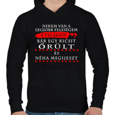 PRINTFASHION A legjobb feleségnek a világon  - Férfi kapucnis pulóver - Fekete