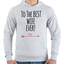 PRINTFASHION A legjobb feleségnek!  - Férfi kapucnis pulóver - Sport szürke férfi pulóver, kardigán
