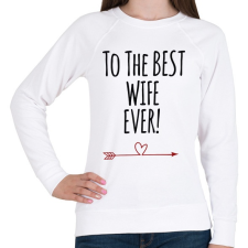 PRINTFASHION A legjobb feleségnek!  - Női pulóver - Fehér női pulóver, kardigán