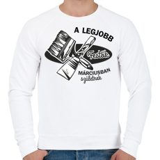 PRINTFASHION A legjobb festők - Hónappal - Férfi pulóver - Fehér