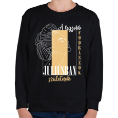 PRINTFASHION A legjobb fodrász - Hónappal (fehér) - Gyerek pulóver - Fekete