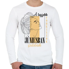 PRINTFASHION A legjobb fodrász - Hónappal (fekete) - Férfi hosszú ujjú póló - Fehér férfi póló