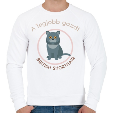 PRINTFASHION A legjobb gazdi - British shorthair - Férfi pulóver - Fehér női pulóver, kardigán
