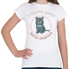 PRINTFASHION A legjobb gazdi - British shorthair - Női póló - Fehér női póló