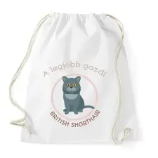 PRINTFASHION A legjobb gazdi - British shorthair - Sportzsák, Tornazsák - Fehér tornazsák