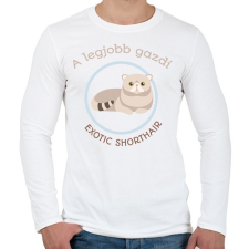 PRINTFASHION A legjobb gazdi - Exotic shorthair - Férfi hosszú ujjú póló - Fehér férfi póló