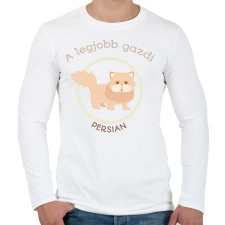 PRINTFASHION A legjobb gazdi - Persian - Férfi hosszú ujjú póló - Fehér férfi póló