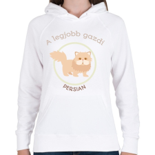 PRINTFASHION A legjobb gazdi - Persian - Női kapucnis pulóver - Fehér női pulóver, kardigán